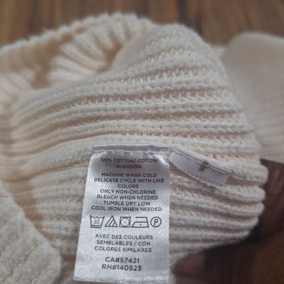 Loft cream ribbed sweater 100% cotton size small - Picture 4 of 7